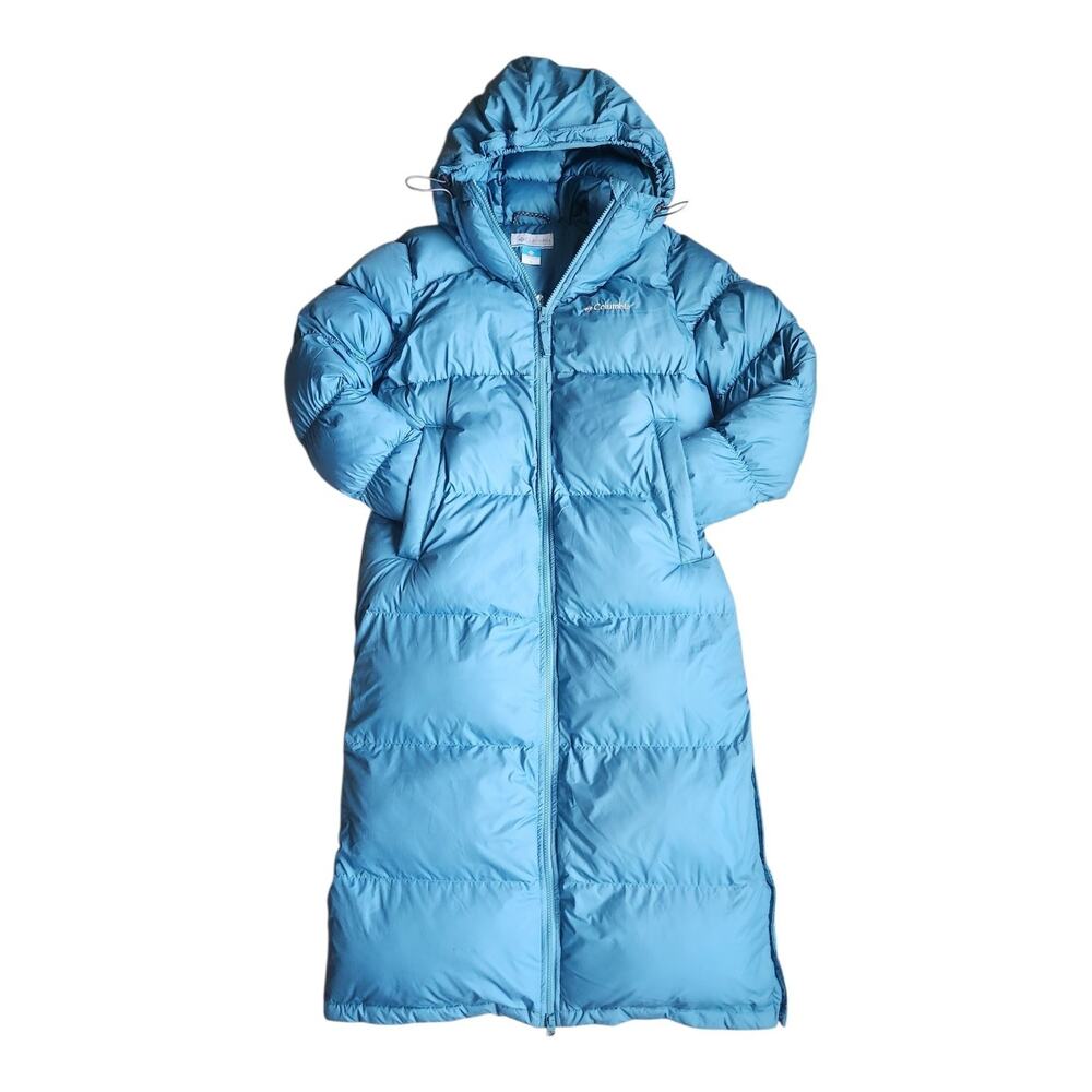 Womens Columbia Pike Lake Omni-Heat Long Hooded Teal Jacket, Sz M